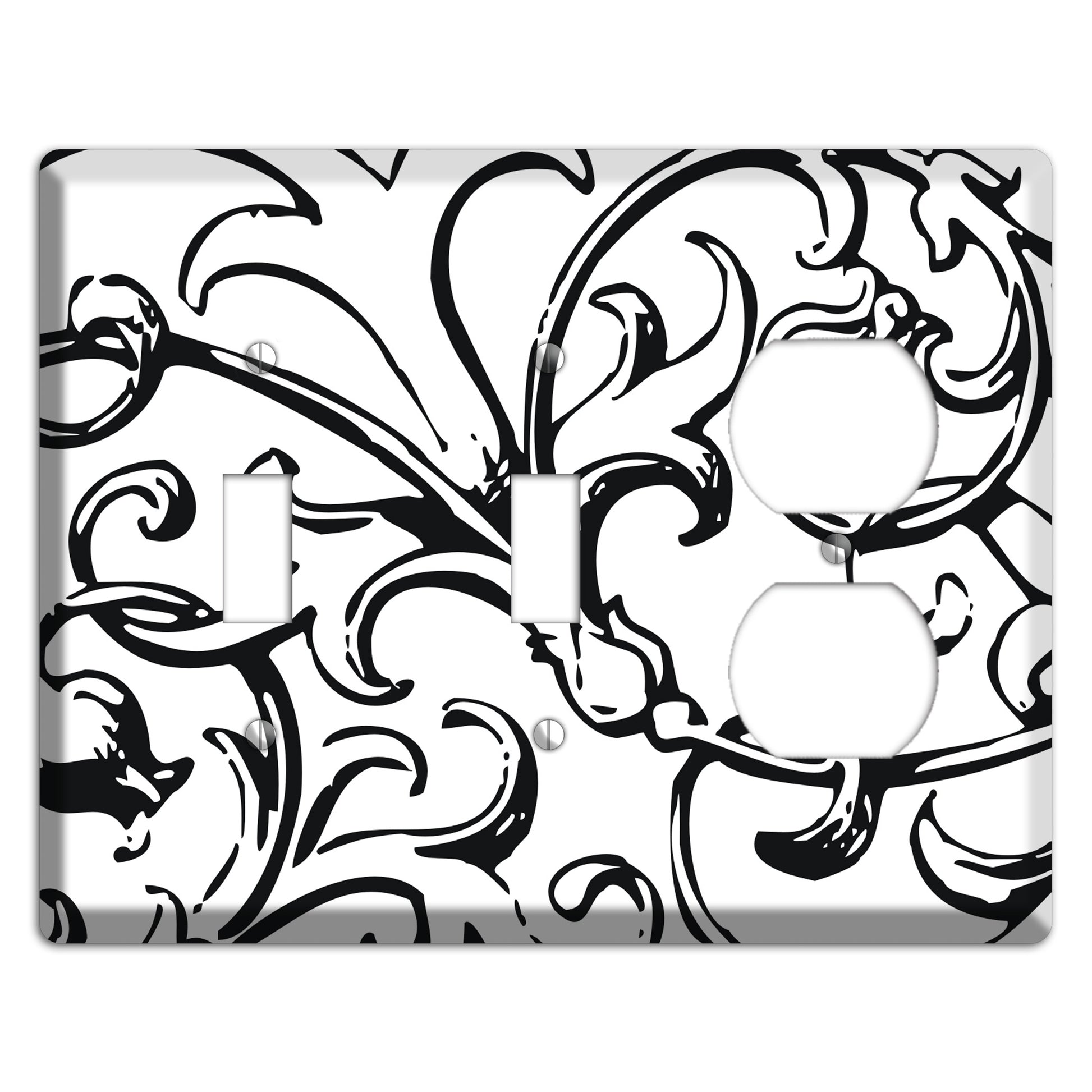 Victorian Black and White 2 Toggle / Duplex Wallplate