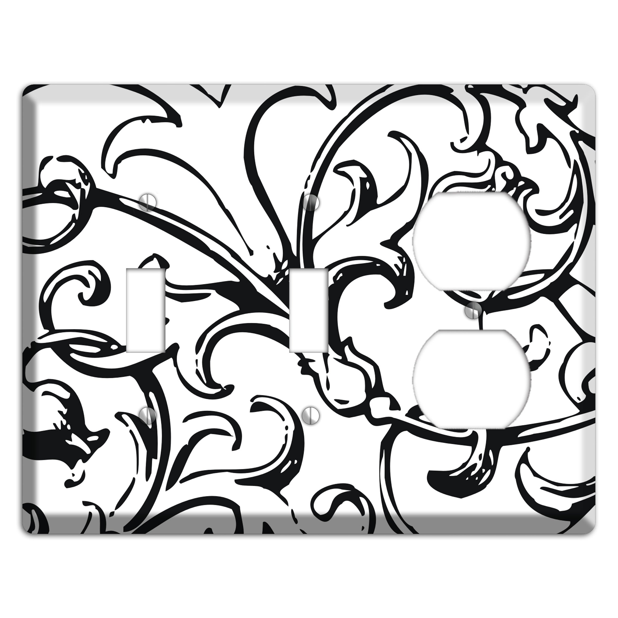 Victorian Black and White 2 Toggle / Duplex Wallplate