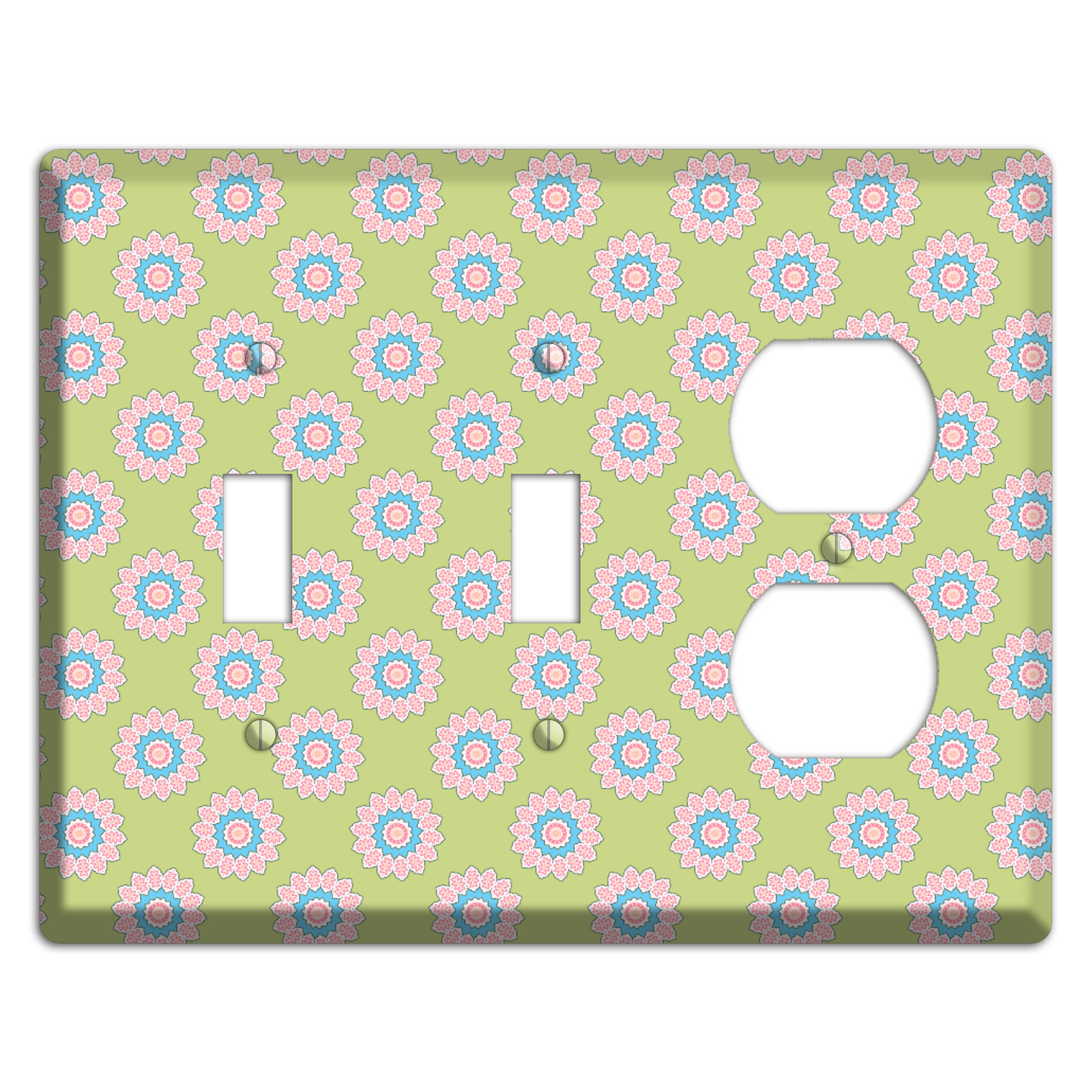 Lime with Suzani Dots 2 Toggle / Duplex Wallplate