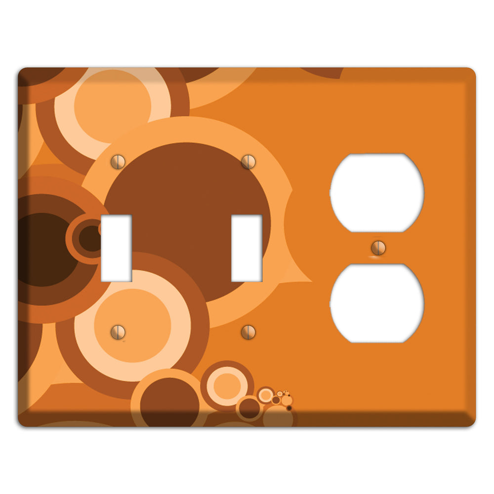 Burnt Orange Circles 2 Toggle / Duplex Wallplate