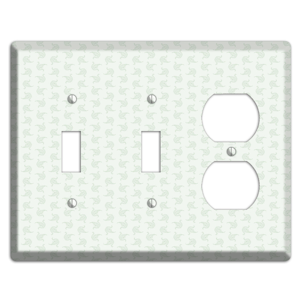Mint Tiny Trefoil Cartouche 2 Toggle / Duplex Wallplate