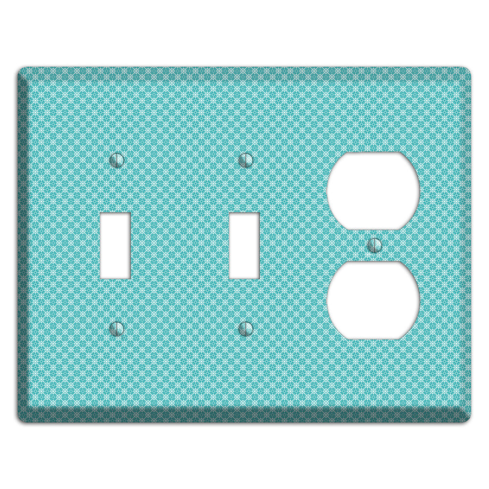 Turquoise Tiny Arabesque 2 Toggle / Duplex Wallplate