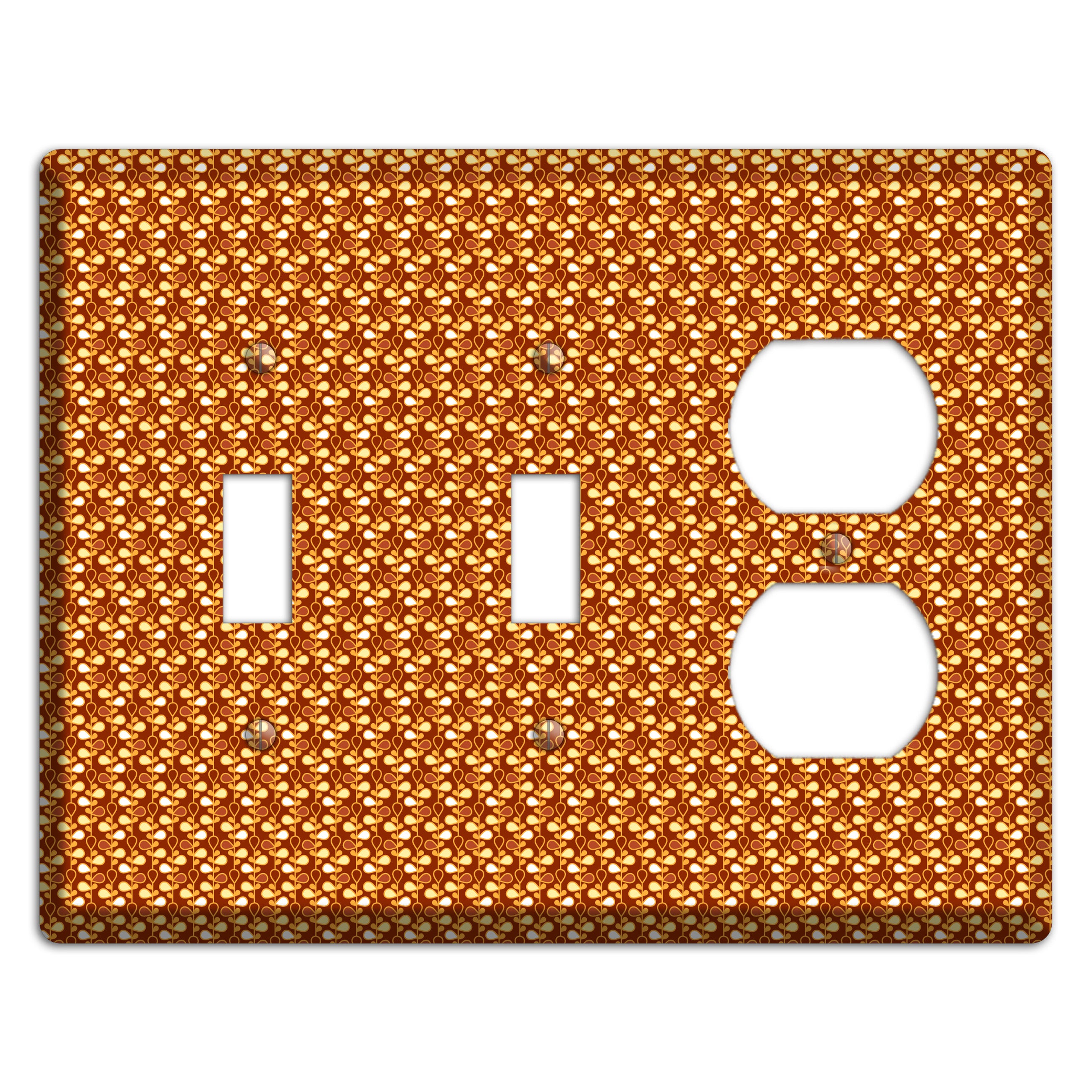 Tiny Maroon Teardrop Vine 2 Toggle / Duplex Wallplate