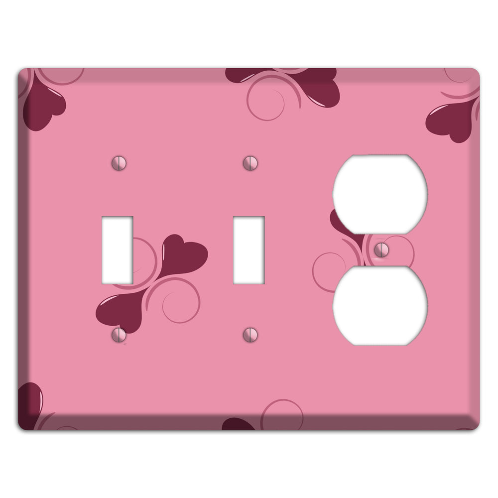 Pink with Hearts 2 Toggle / Duplex Wallplate