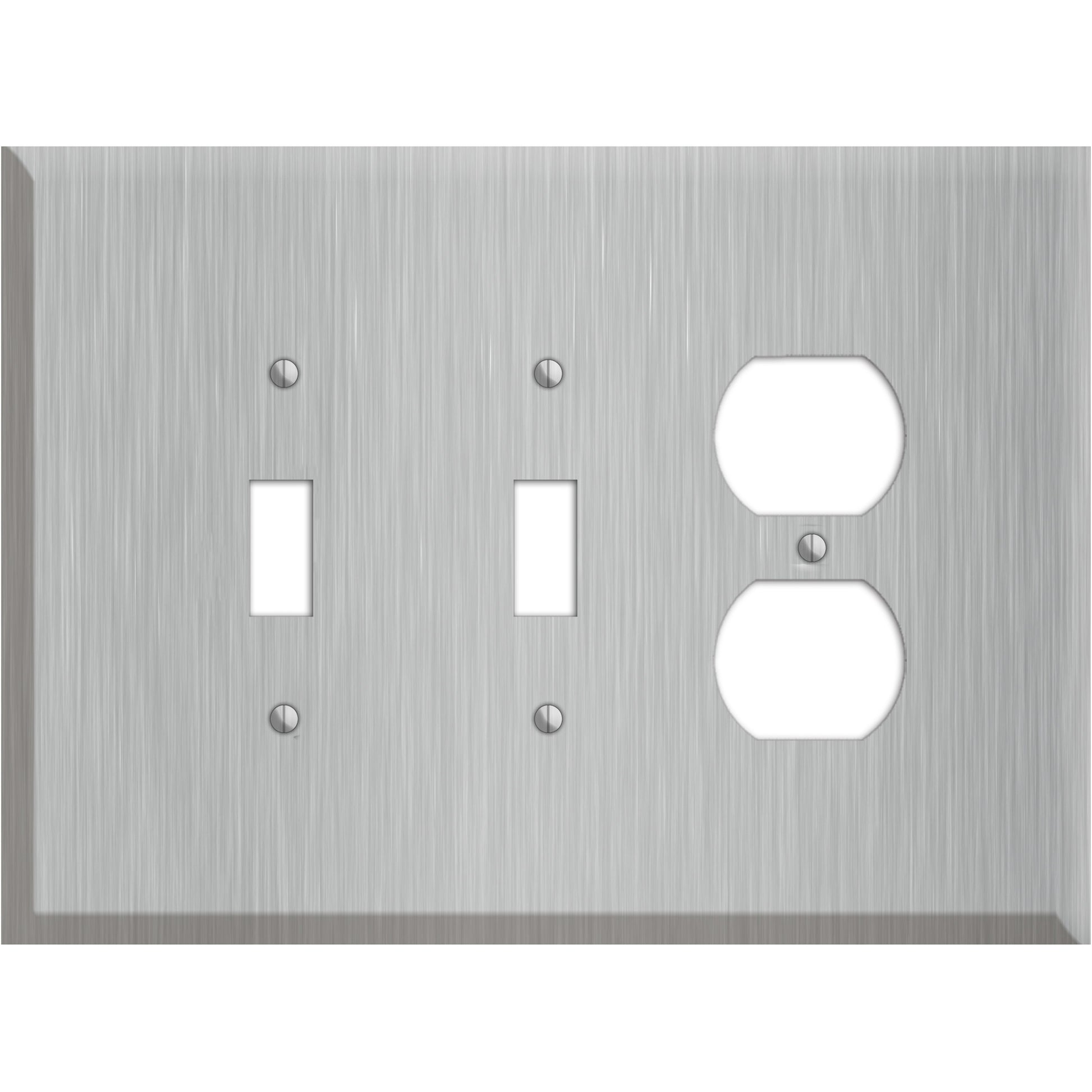 Oversized Discontinued Stainless Steel 2 Toggle / Duplex Wallplate