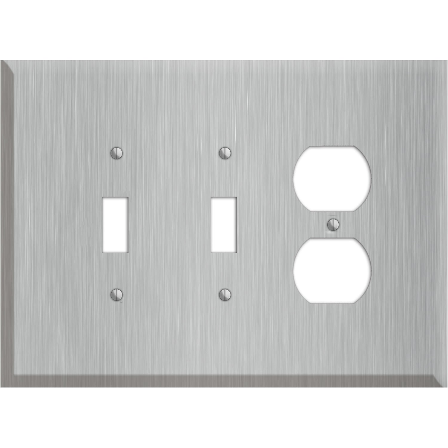 Oversized Discontinued Stainless Steel 2 Toggle / Duplex Wallplate