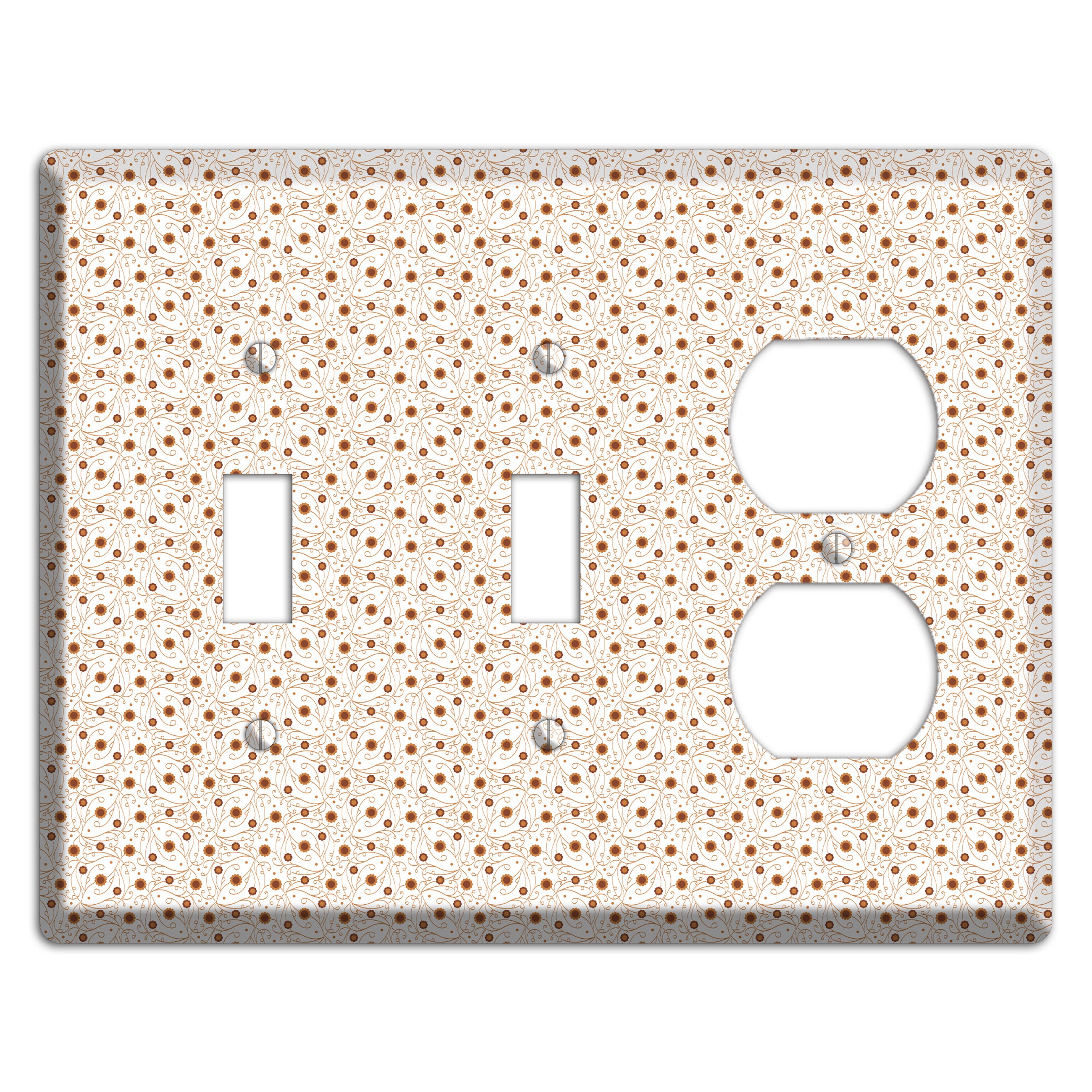 Tiny White Vine Floral 2 Toggle / Duplex Wallplate