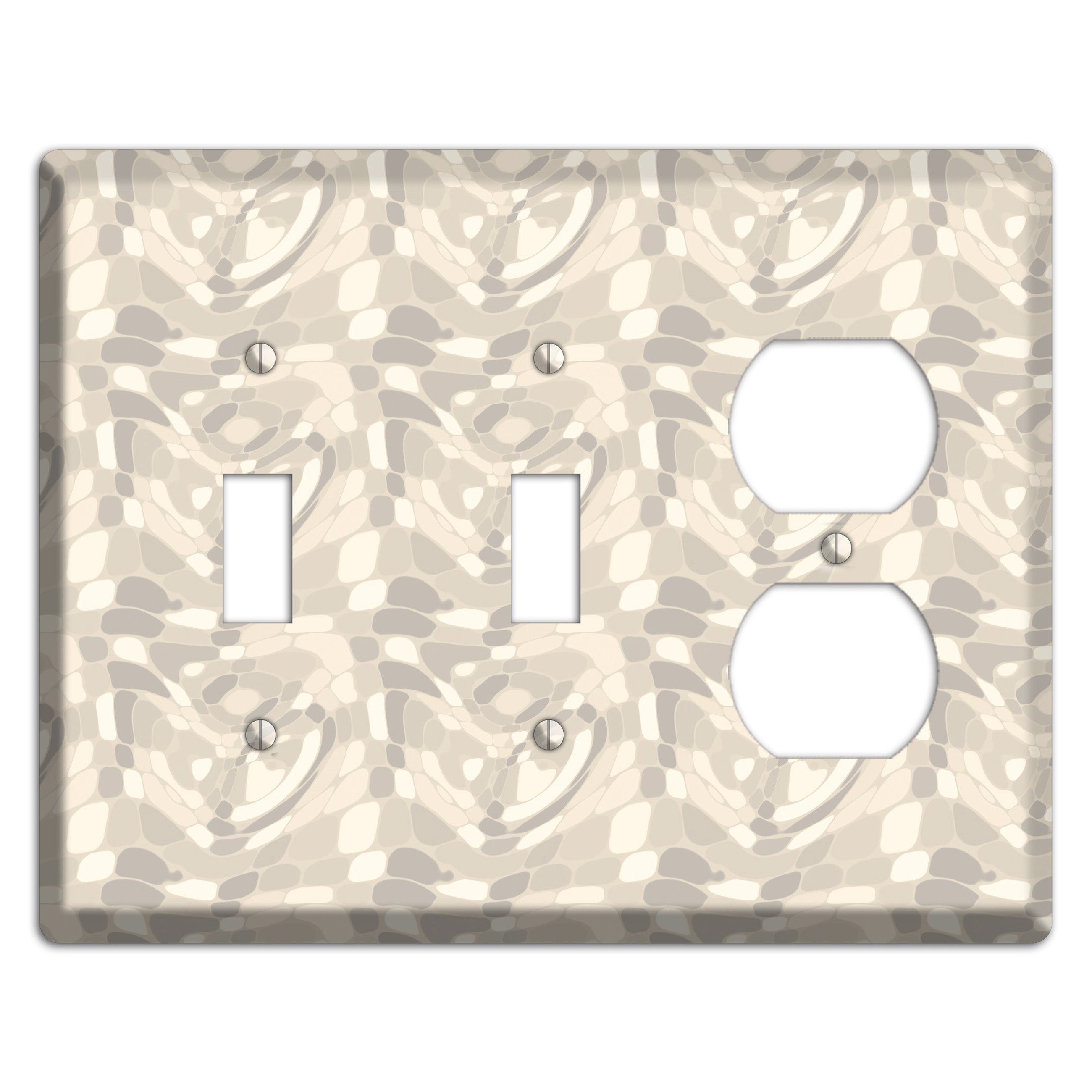 Beige Large Abstract 2 Toggle / Duplex Wallplate
