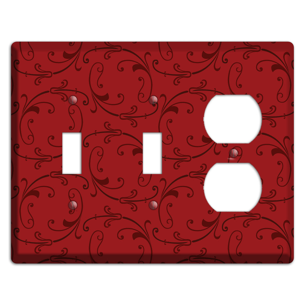 Red Victorian Sprig 2 Toggle / Duplex Wallplate