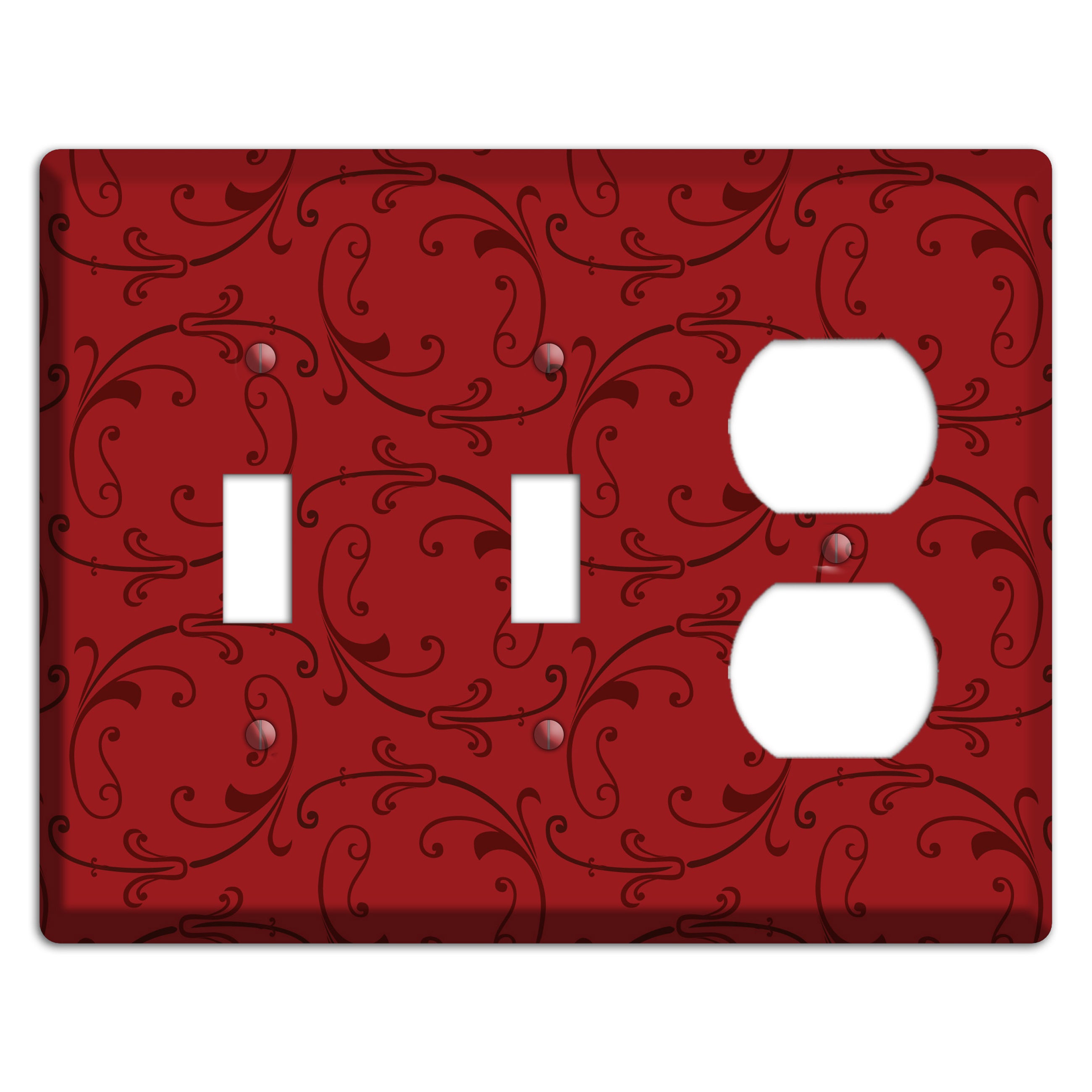 Red Victorian Sprig 2 Toggle / Duplex Wallplate