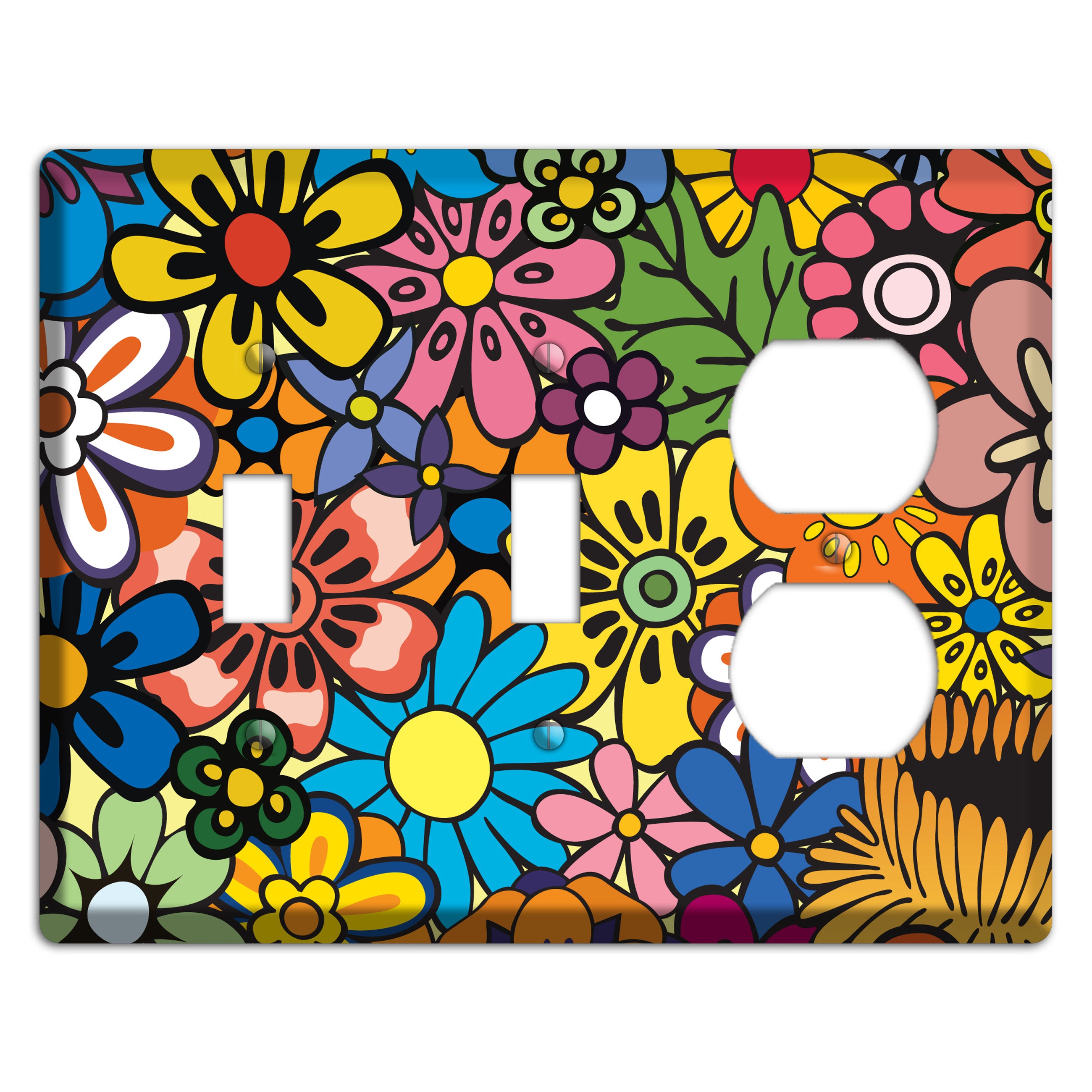 Flower Power 2 Toggle / Duplex Wallplate