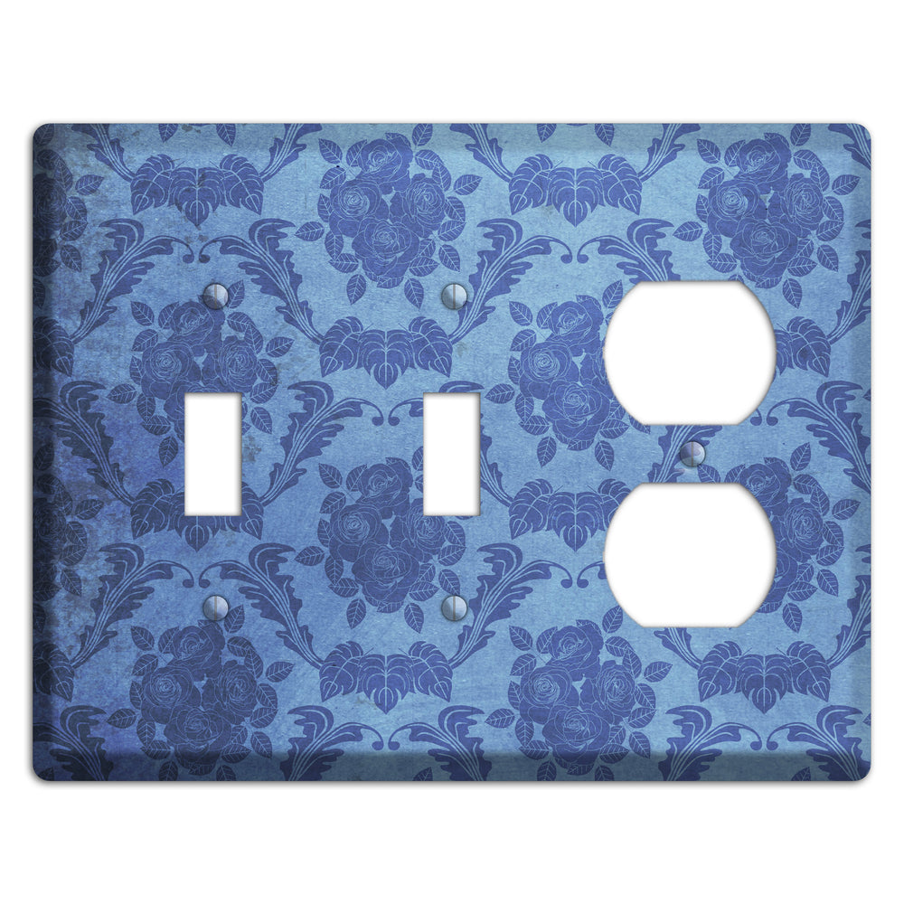 Polo Blue Vintage Rose Damask 2 Toggle / Duplex Wallplate