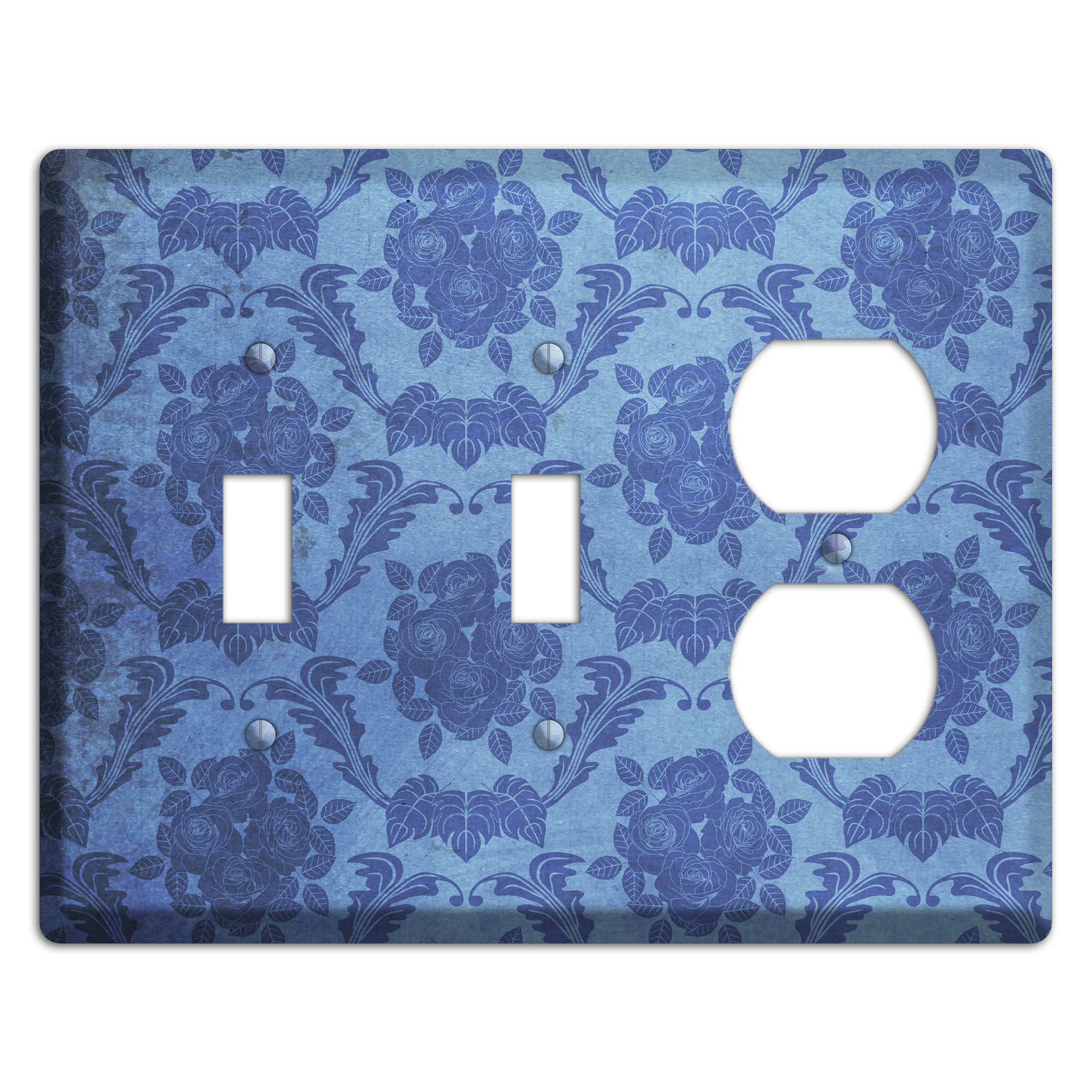 Polo Blue Vintage Rose Damask 2 Toggle / Duplex Wallplate