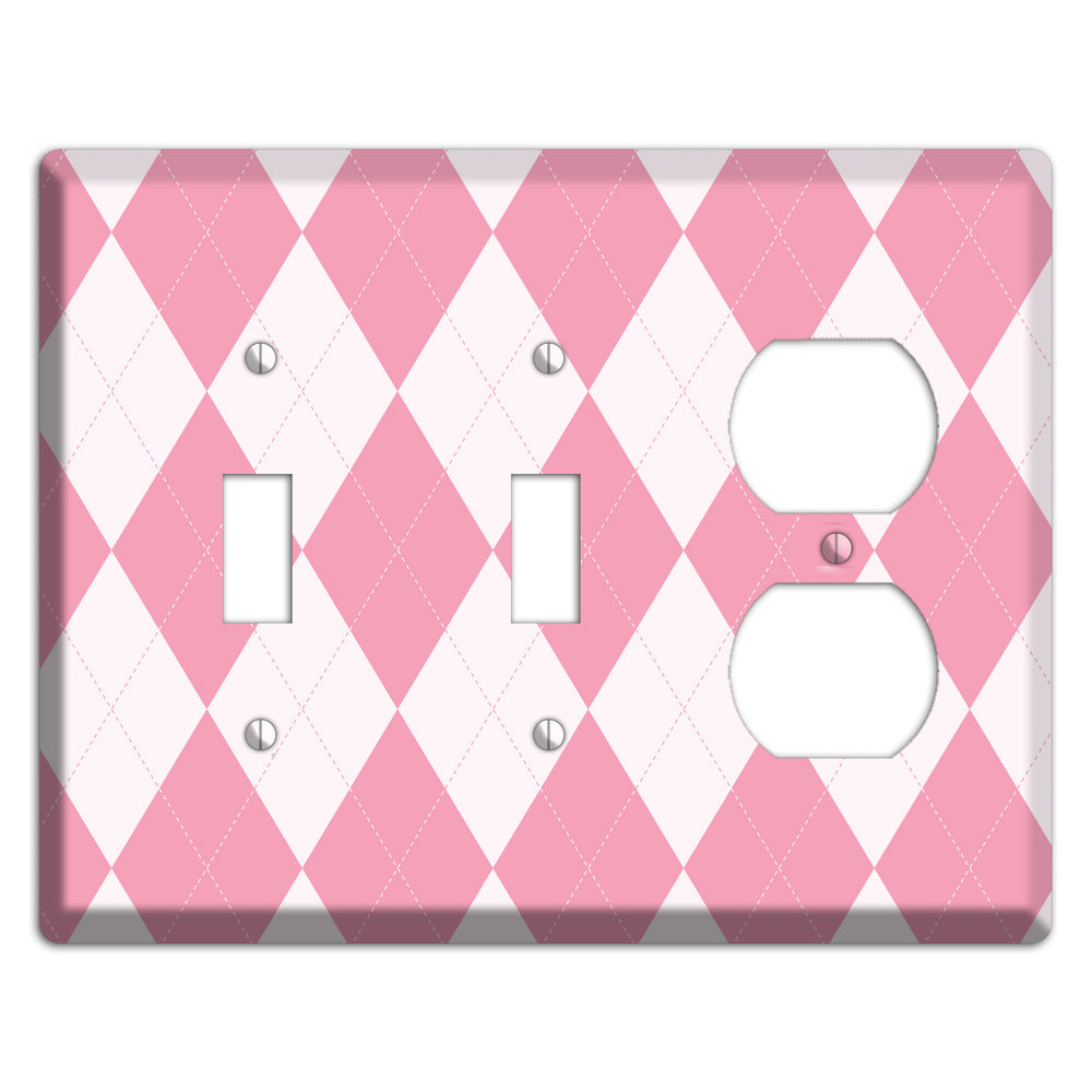 Pink Argyle 2 Toggle / Duplex Wallplate
