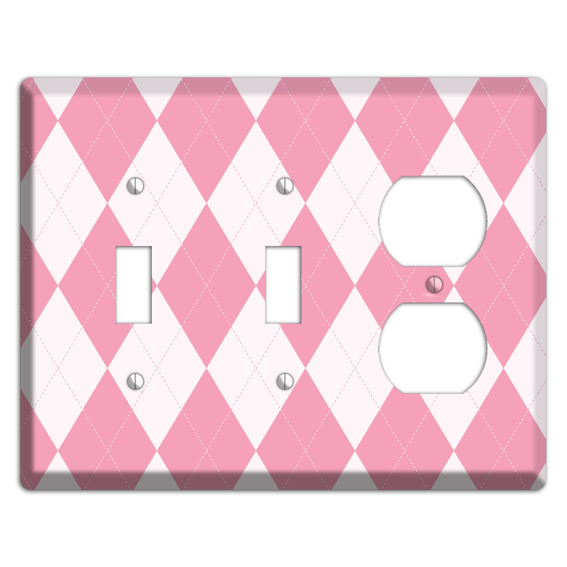 Pink Argyle 2 Toggle / Duplex Wallplate