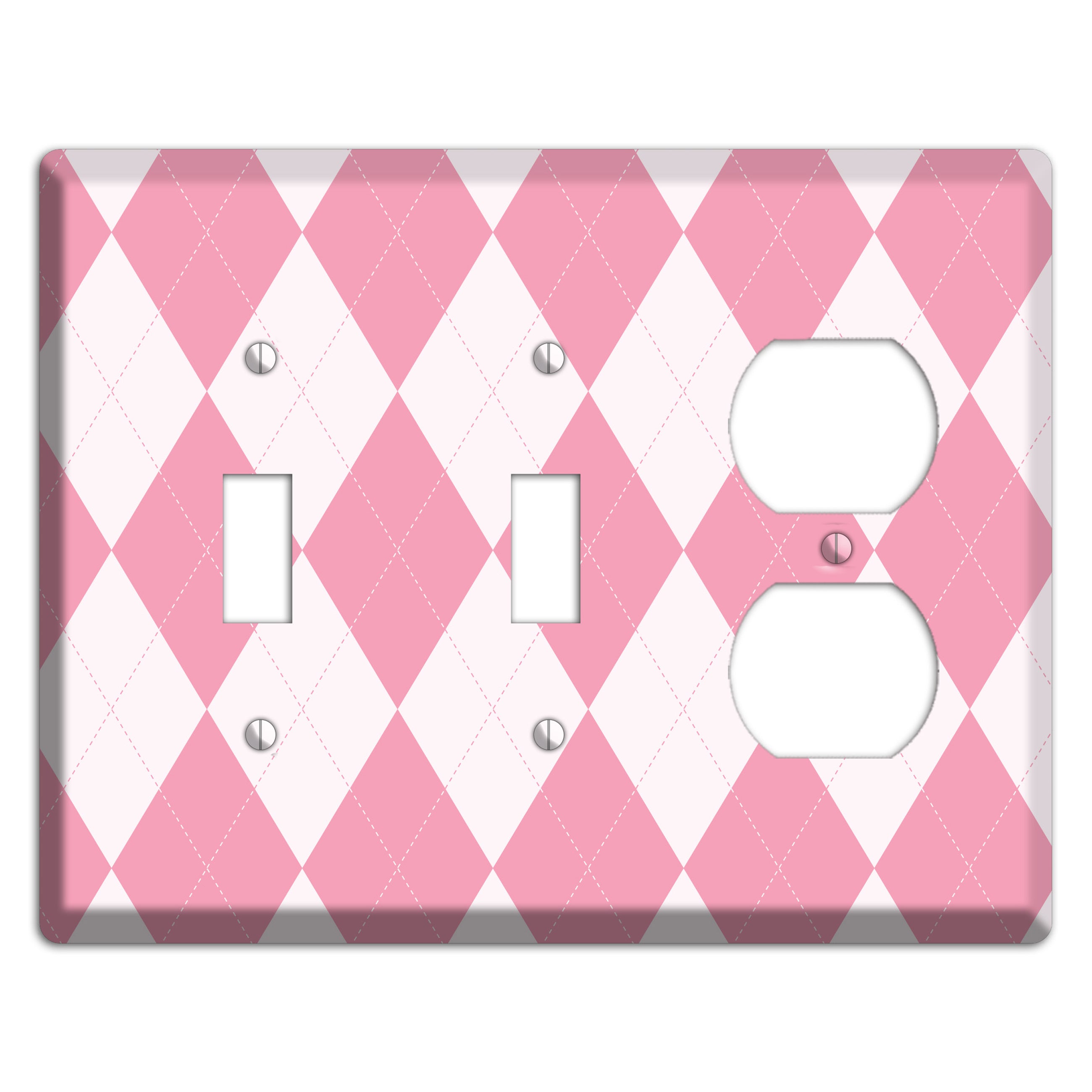 Pink Argyle 2 Toggle / Duplex Wallplate