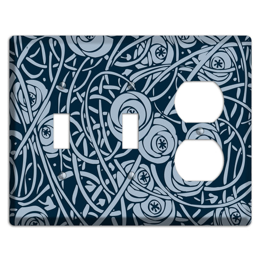 Navy Abstract Floral 2 Toggle / Duplex Wallplate