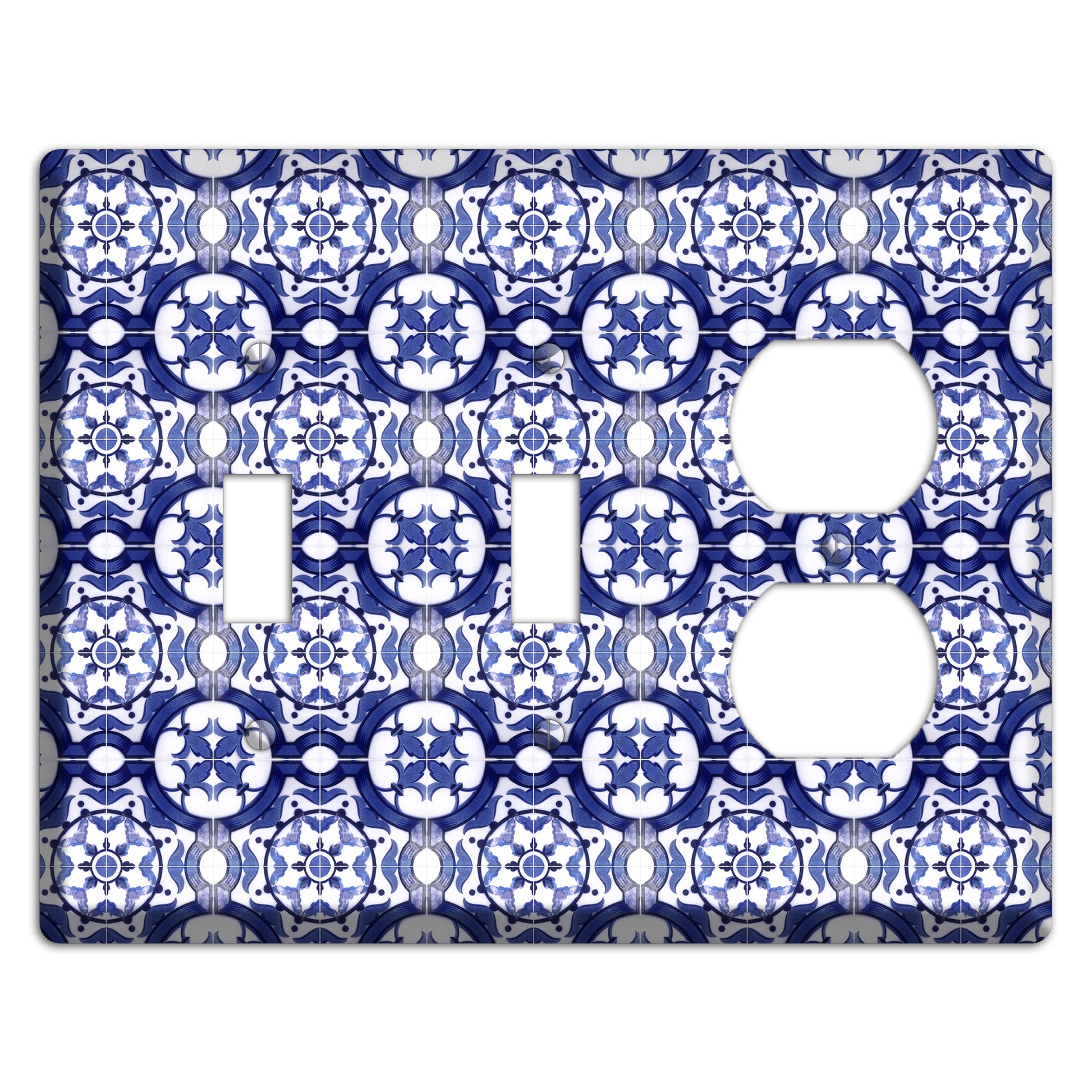 Tavira Tiles 10 2 Toggle / Duplex Wallplate