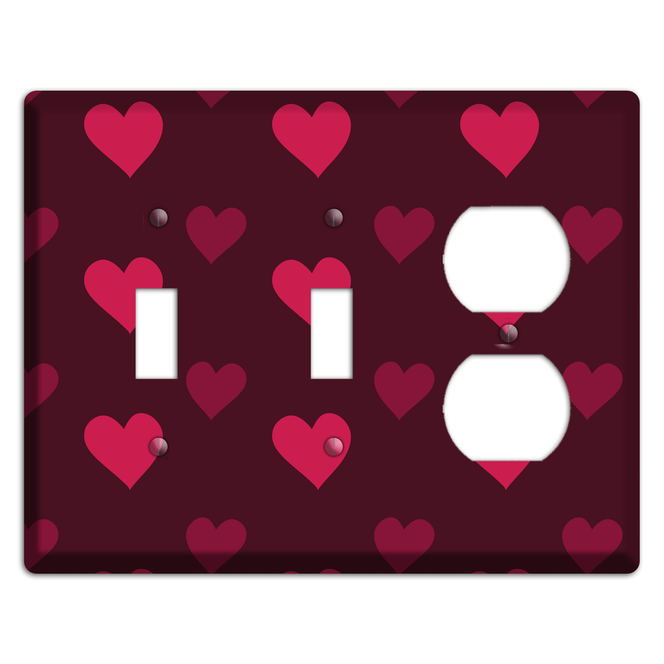Tiled Large Hearts 2 Toggle / Duplex Wallplate