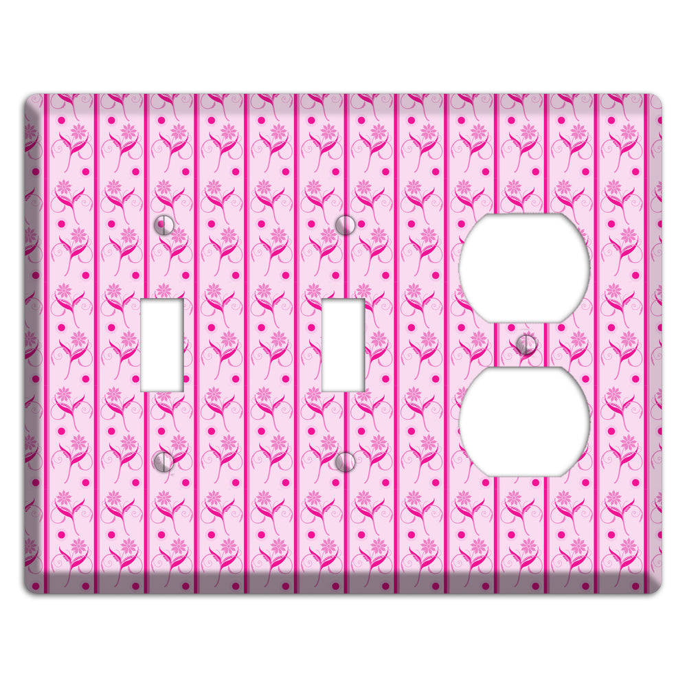 Pink Floral Pattern 2 Toggle / Duplex Wallplate