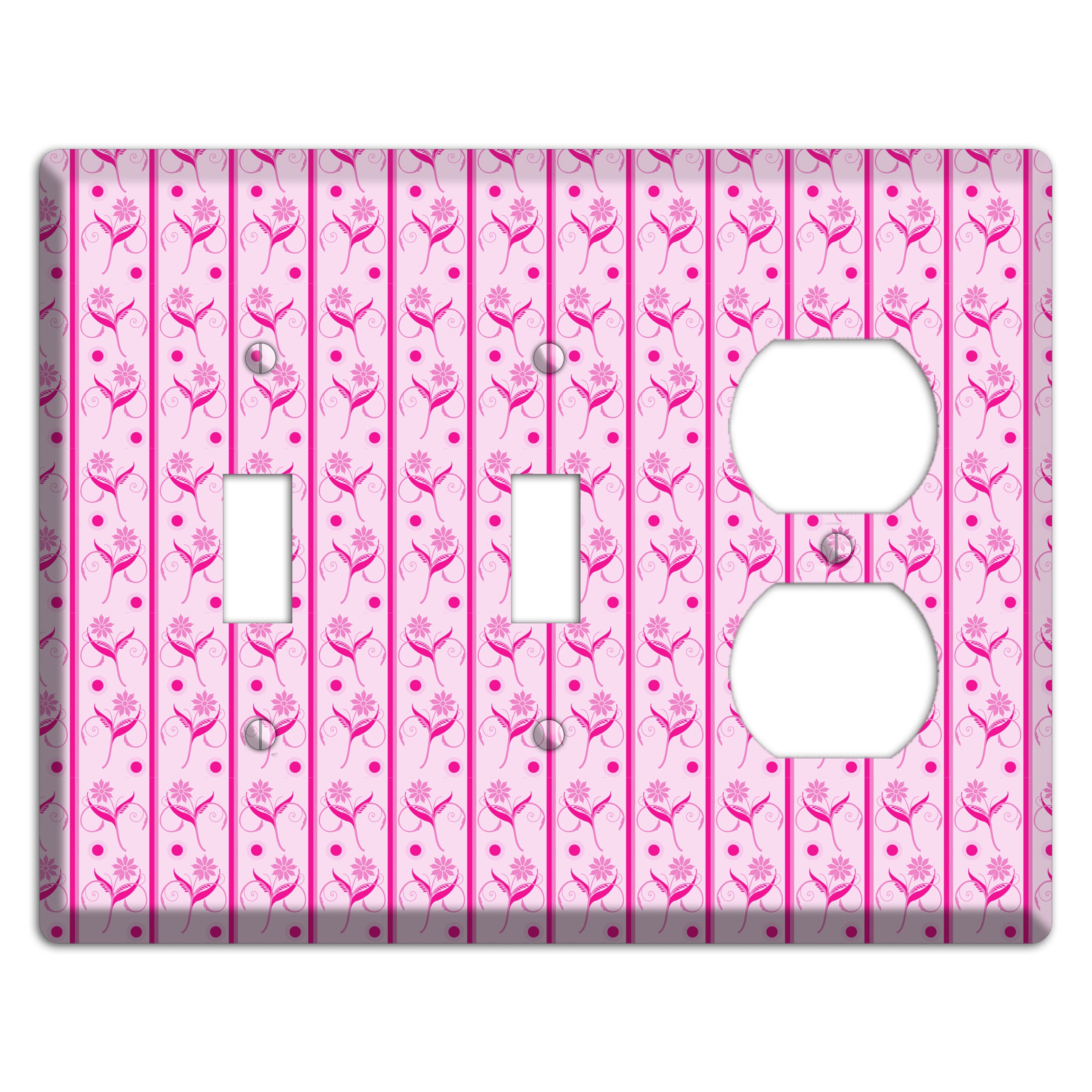 Pink Floral Pattern 2 Toggle / Duplex Wallplate