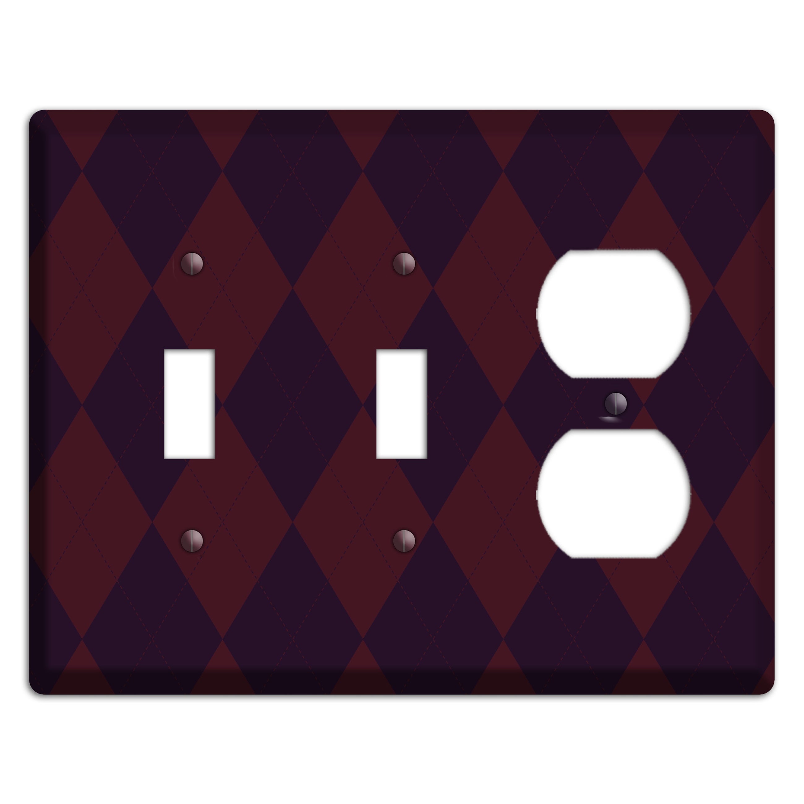 Burgundy Argyle 2 Toggle / Duplex Wallplate