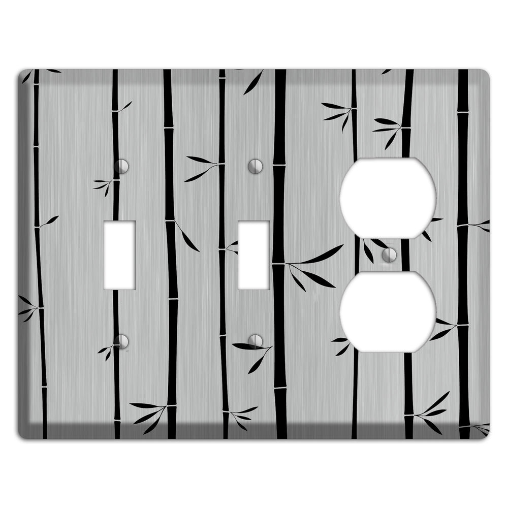 Bamboo Stainless Steel 2 Toggle / Duplex Wallplate