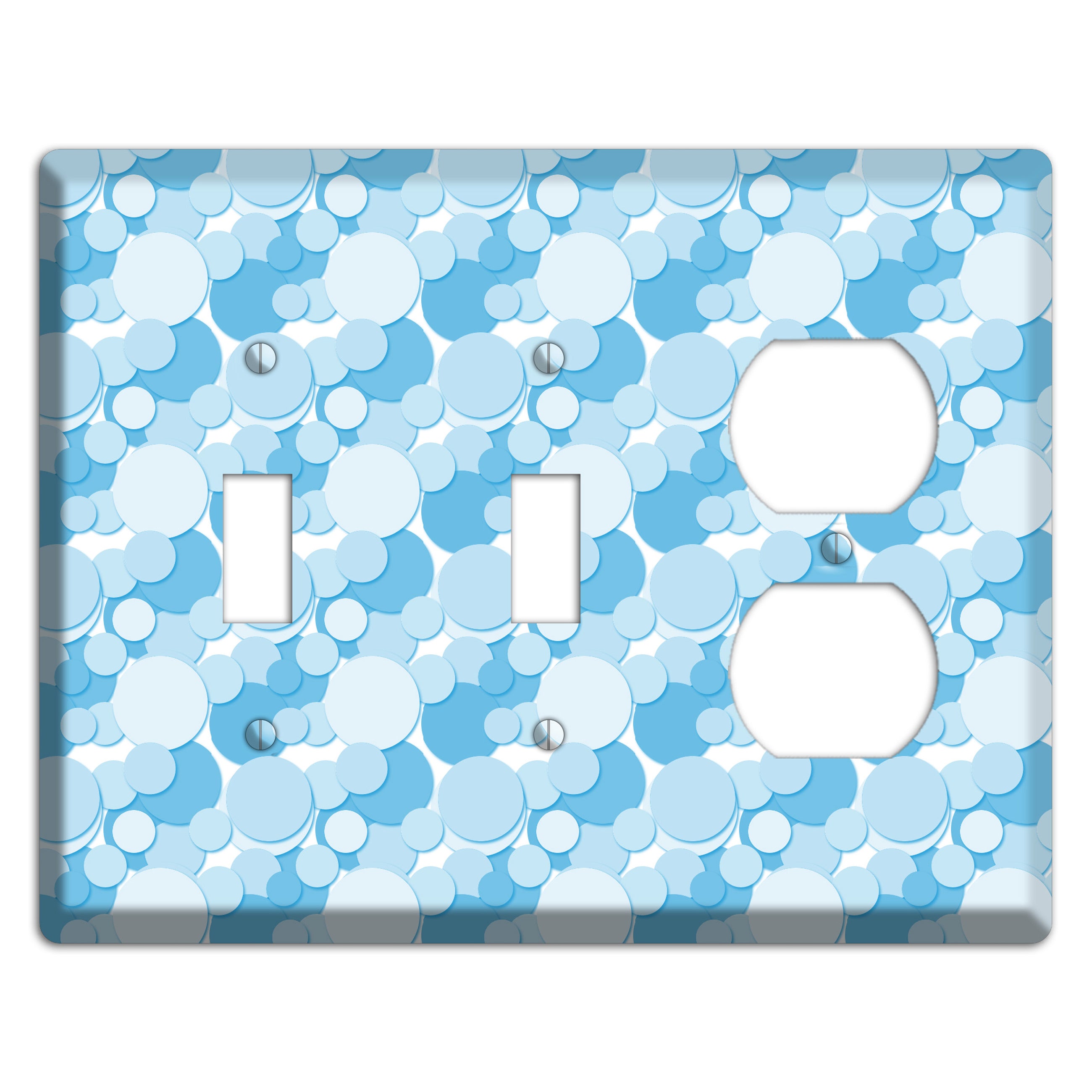 Multi Blue Bubble Dots 2 Toggle / Duplex Wallplate