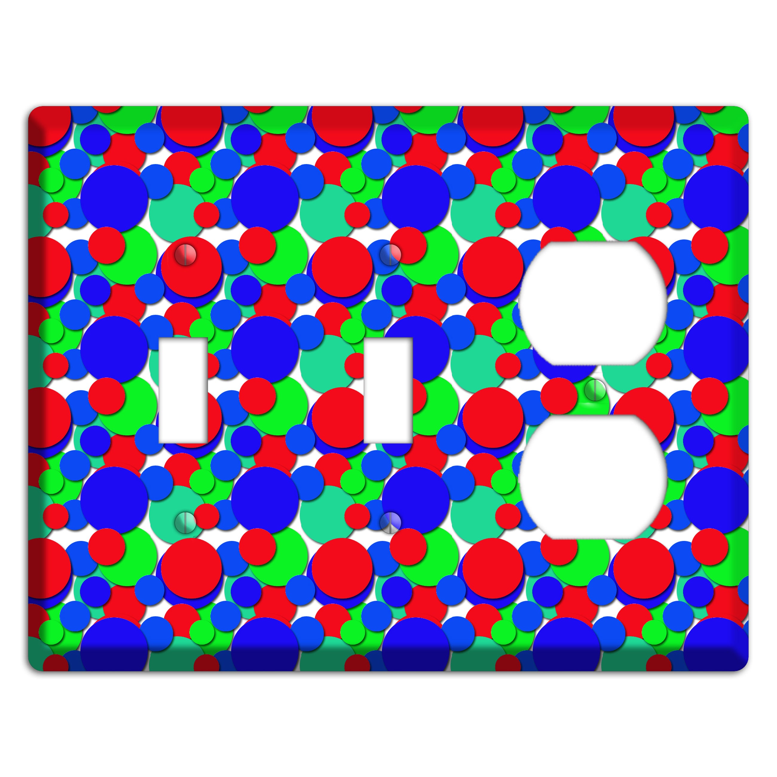 Red Blue Green Bubble Dots 2 Toggle / Duplex Wallplate