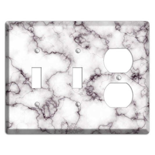 Black Stained Marble 2 Toggle / Duplex Wallplate