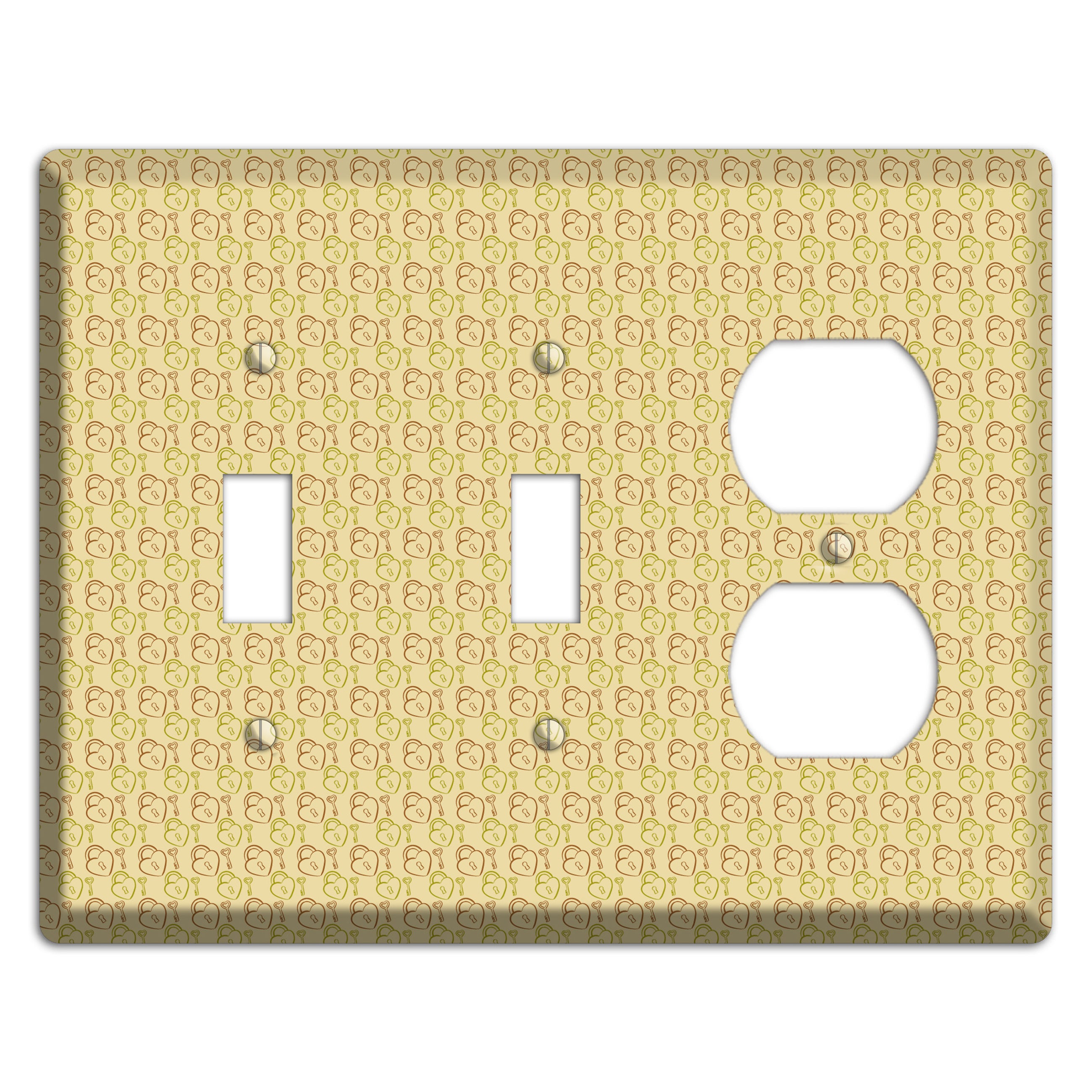 Heart Padlock with Key 2 Toggle / Duplex Wallplate