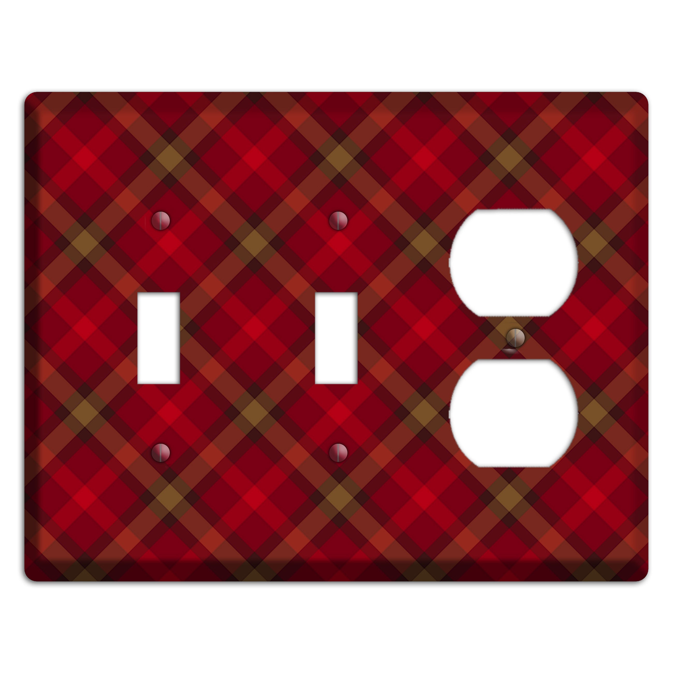 Red Tartan 2 Toggle / Duplex Wallplate