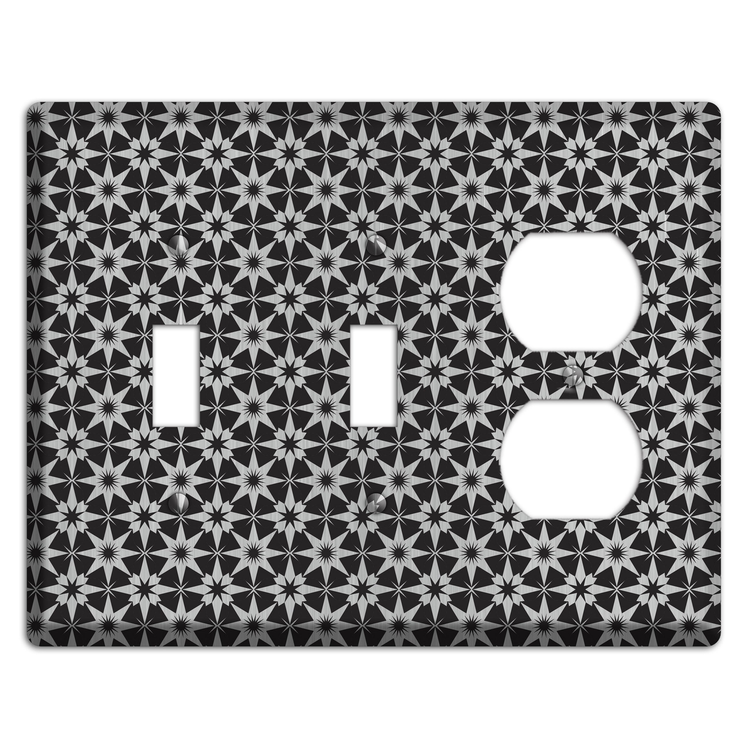 Black with Stainless Foulard 2 Toggle / Duplex Wallplate