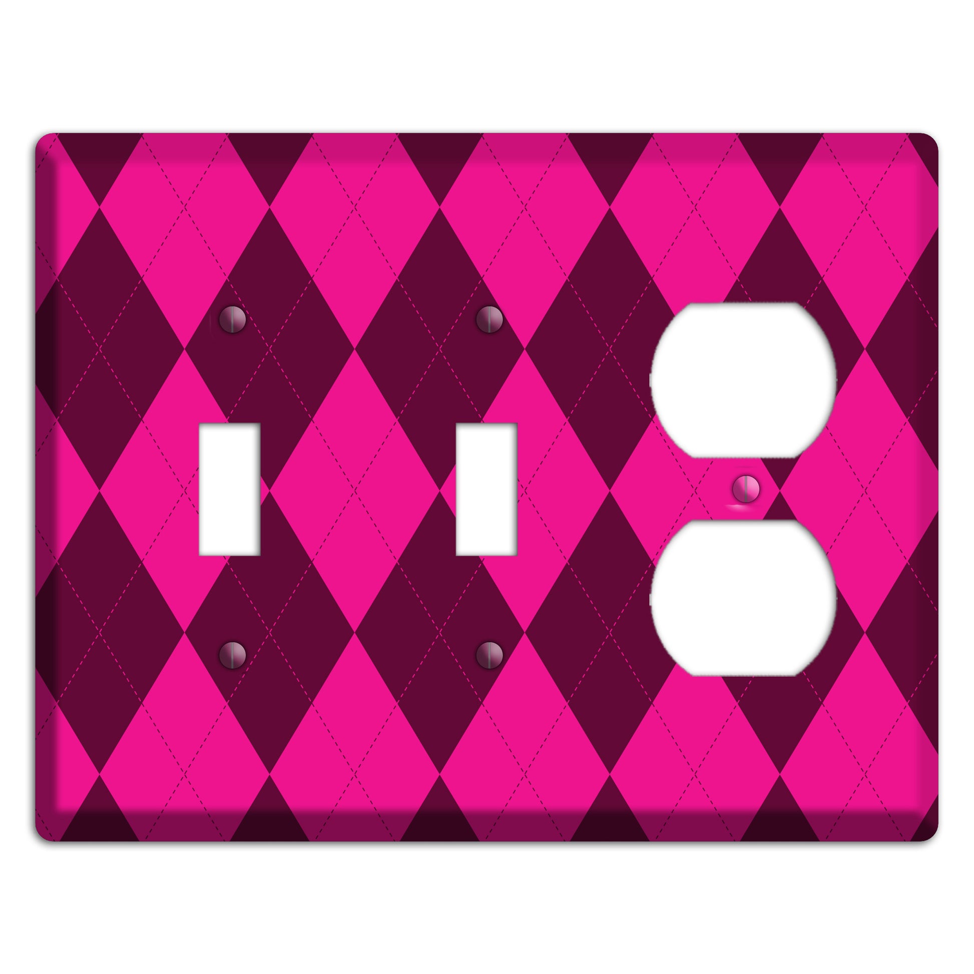 Fuschia Argyle 2 Toggle / Duplex Wallplate