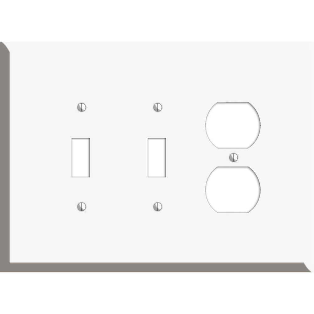 Oversized Discontinued White Metal 2 Toggle / Duplex Wallplate