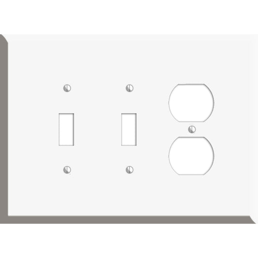 Oversized Discontinued White Metal 2 Toggle / Duplex Wallplate
