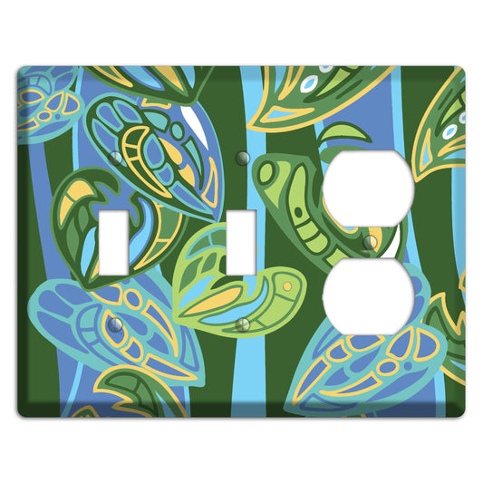 Pacific Blue and Green 2 Toggle / Duplex Wallplate