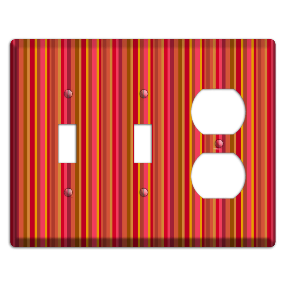 Multi Red Vertical Stripes 2 Toggle / Duplex Wallplate