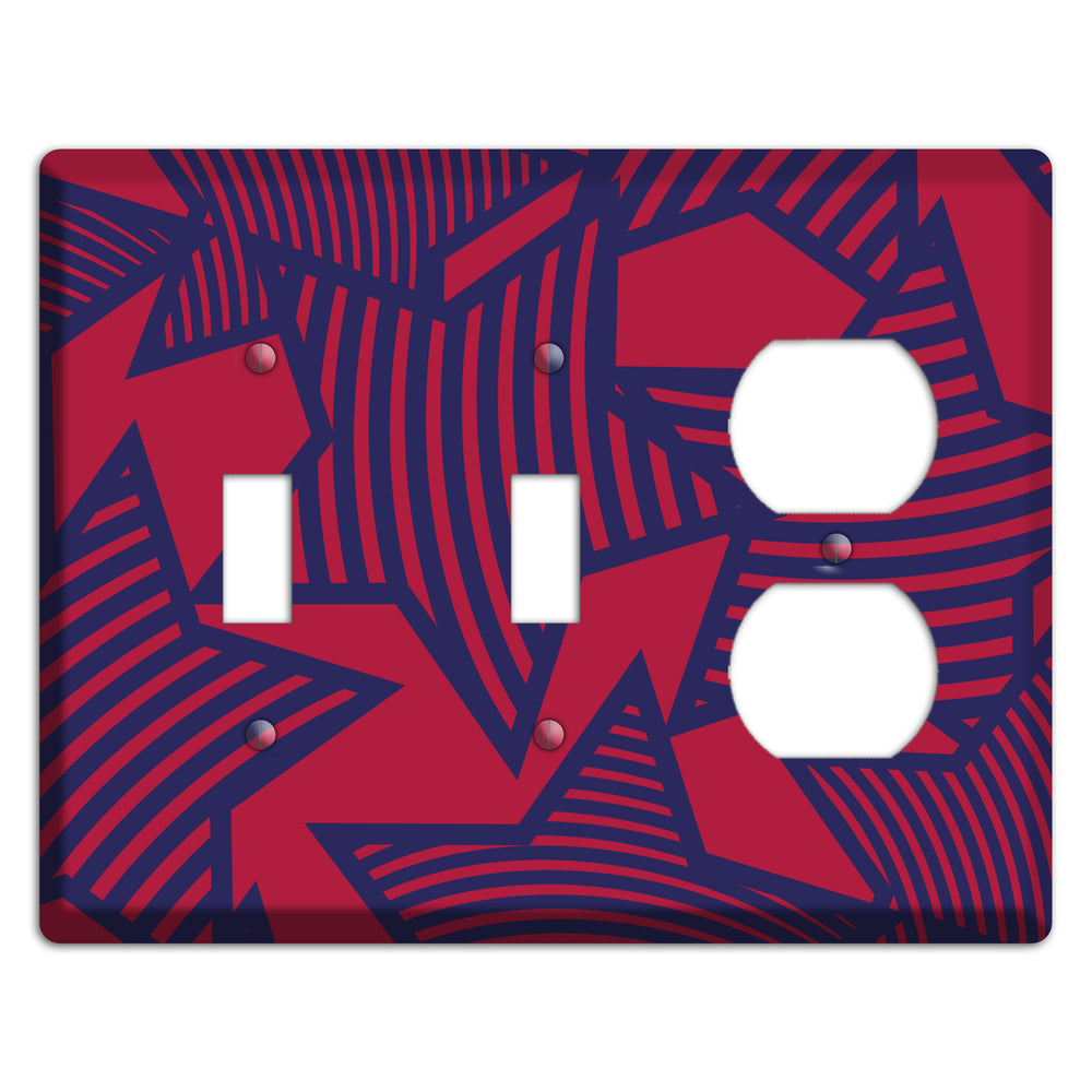 Red with Large Blue Stars 2 Toggle / Duplex Wallplate