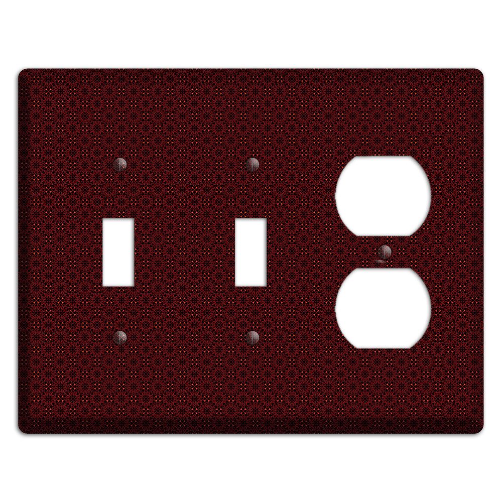Maroon Checkered Foulard 2 Toggle / Duplex Wallplate