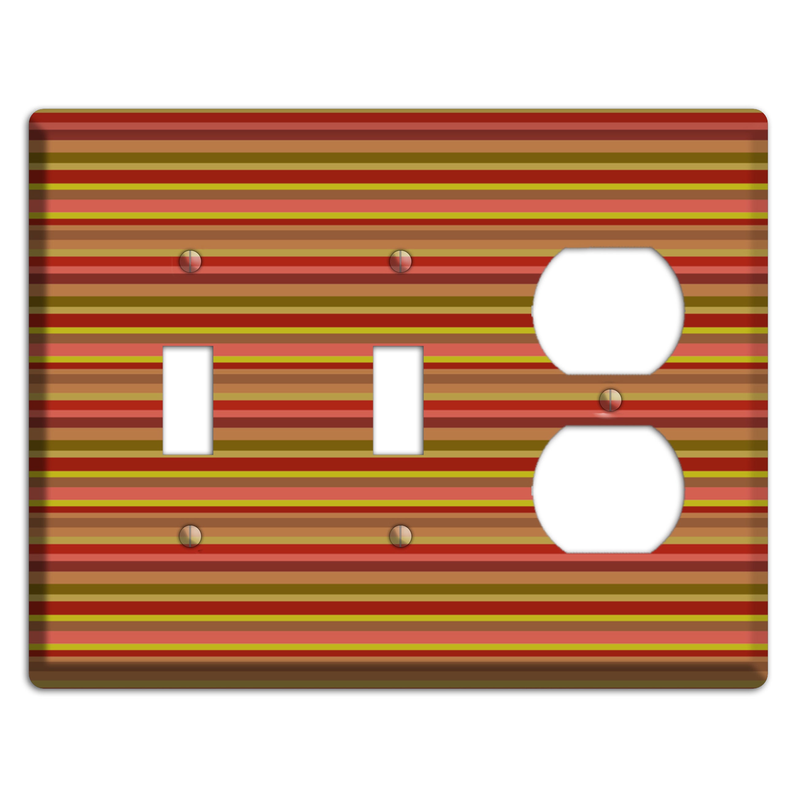 Multi Red Horizontal Stripes 2 Toggle / Duplex Wallplate
