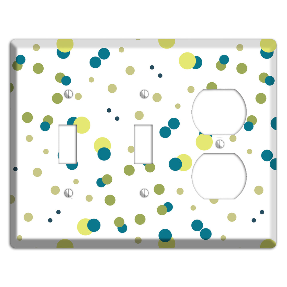 Multi Olive and Jade Small Dots 2 Toggle / Duplex Wallplate