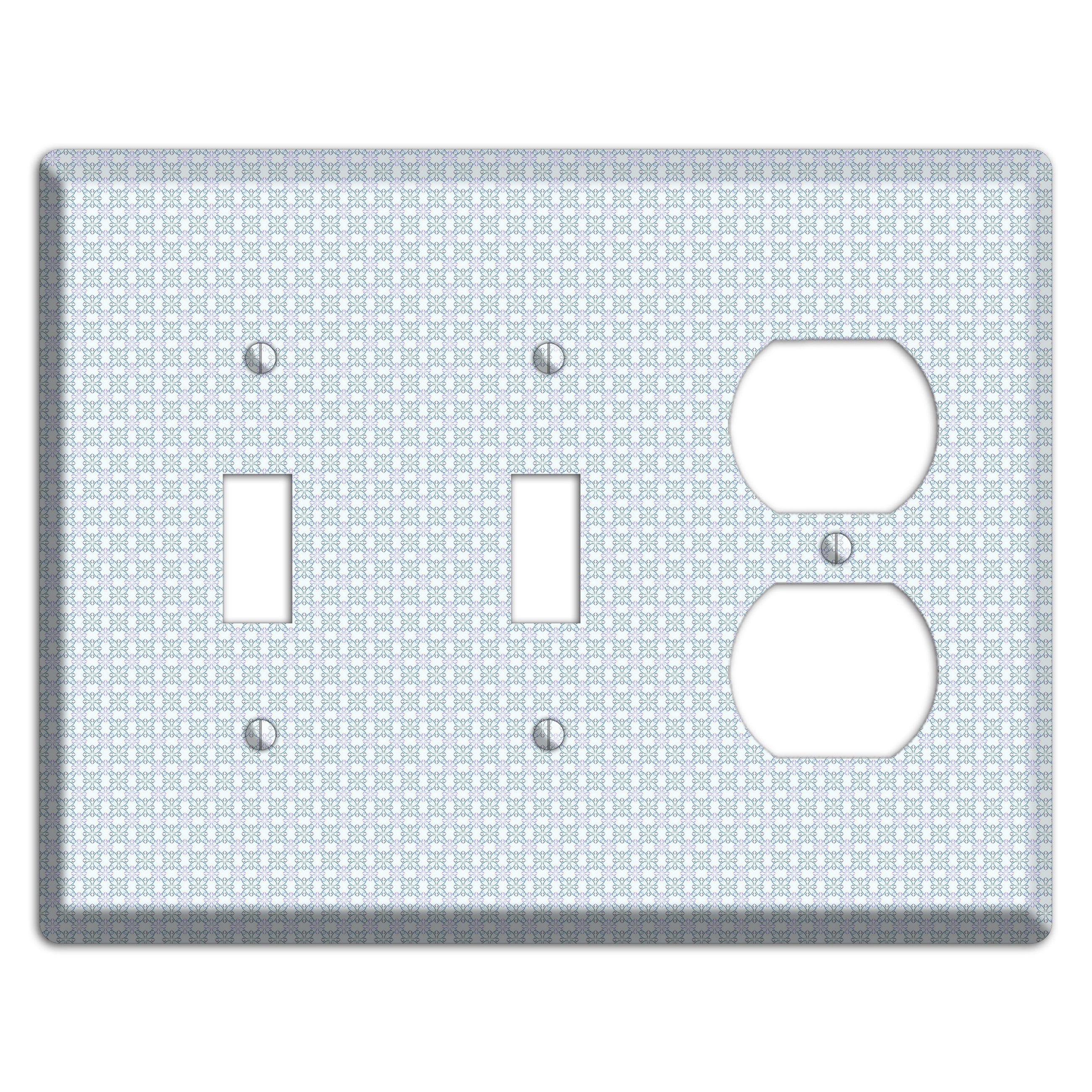 Light Blue and Lavender Tiled Tiny Arabesque 2 Toggle / Duplex Wallplate