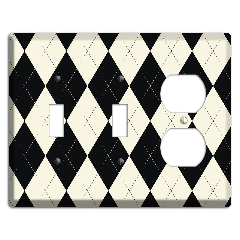 Black and Tan Argyle 2 Toggle / Duplex Wallplate