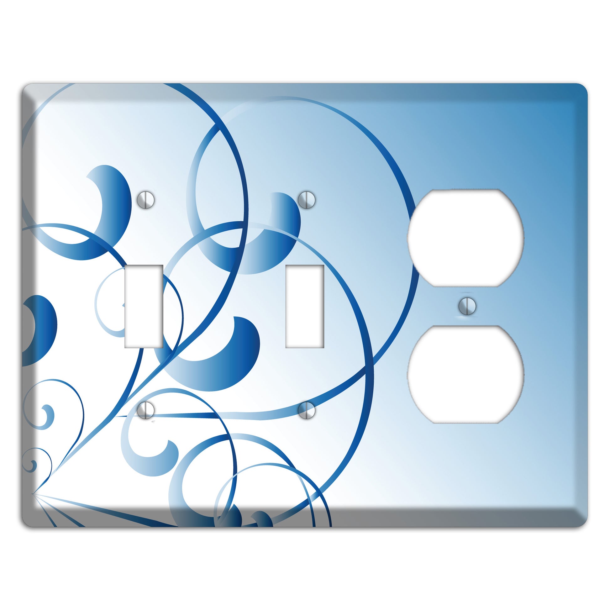 Blue Swoop 2 Toggle / Duplex Wallplate