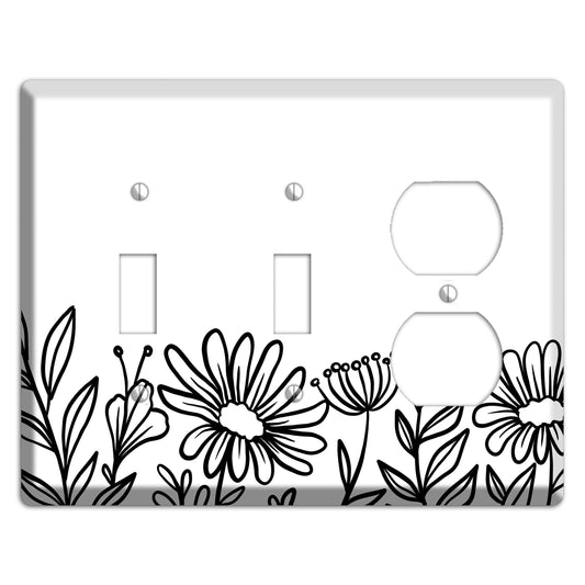 Hand-Drawn Floral 10 2 Toggle / Duplex Wallplate