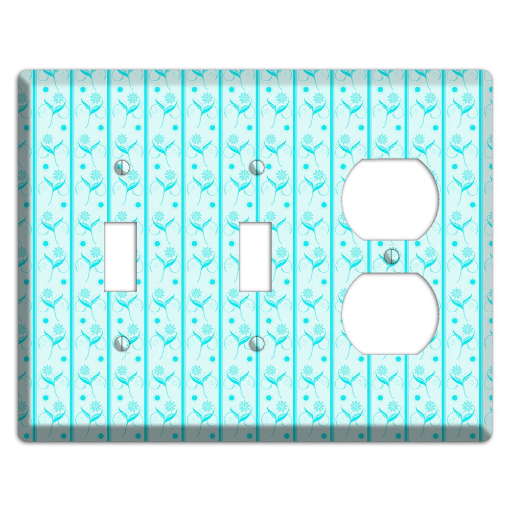 Teal Floral Pattern 2 Toggle / Duplex Wallplate