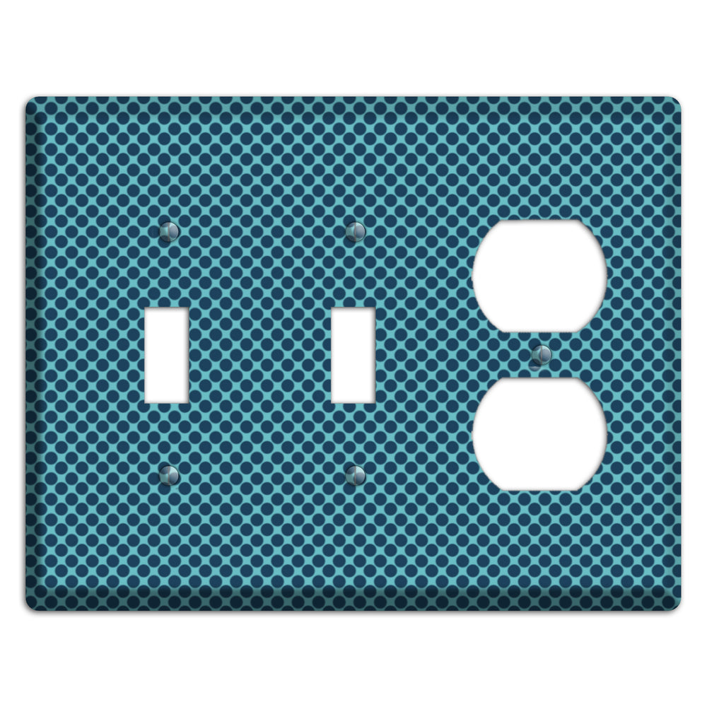 Turquoise with Blue Packed Polka Dots 2 Toggle / Duplex Wallplate