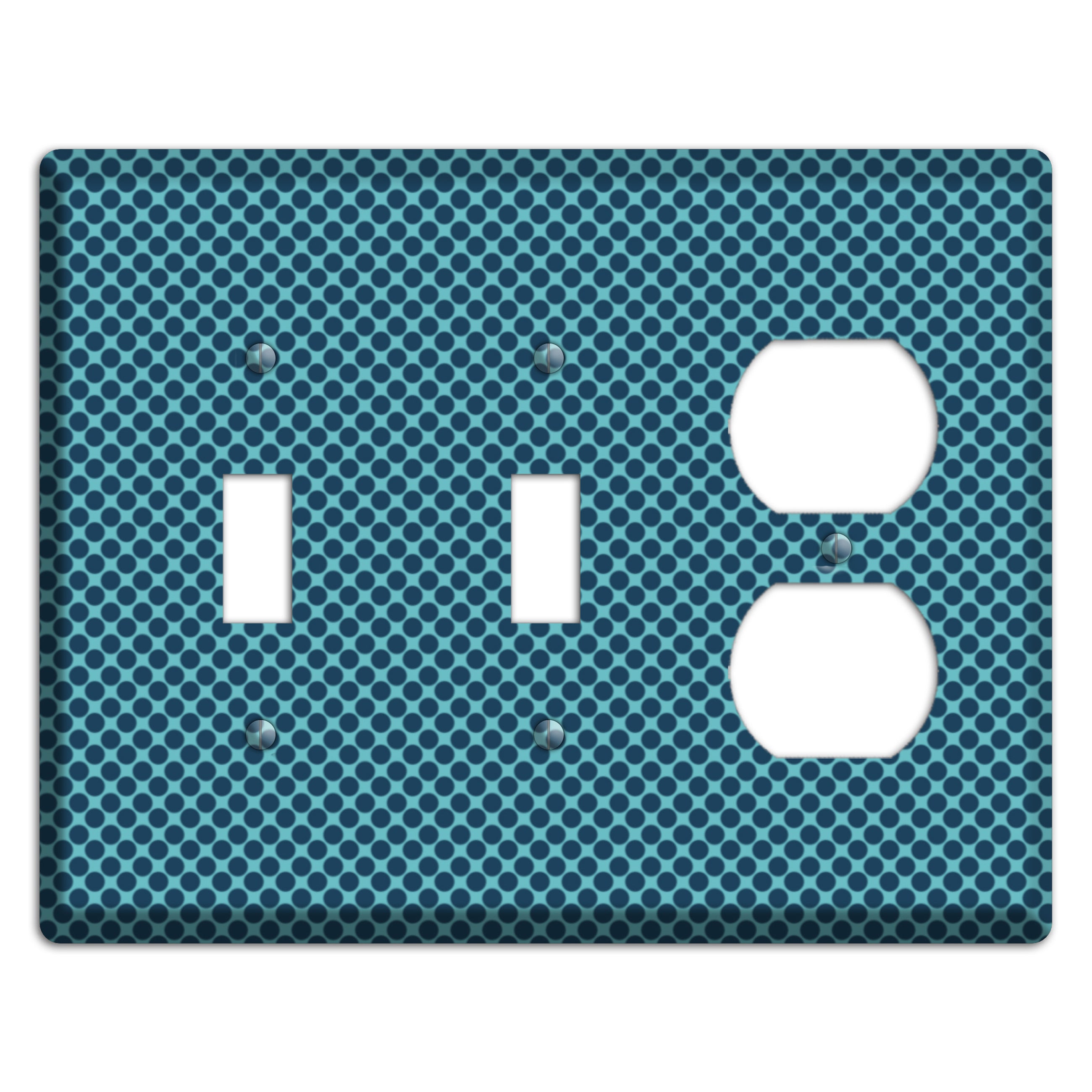 Turquoise with Blue Packed Polka Dots 2 Toggle / Duplex Wallplate