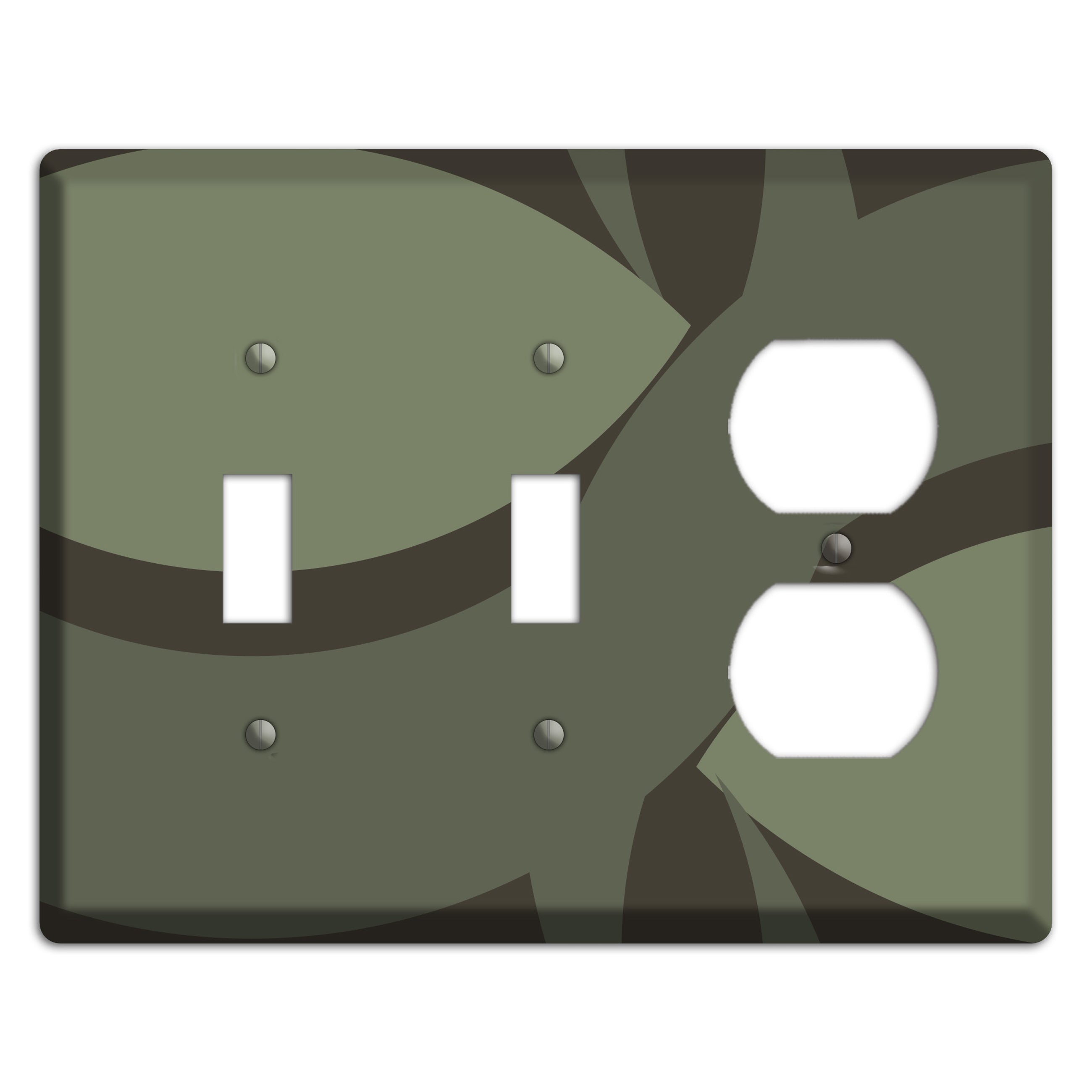 Olive Abstract 2 Toggle / Duplex Wallplate